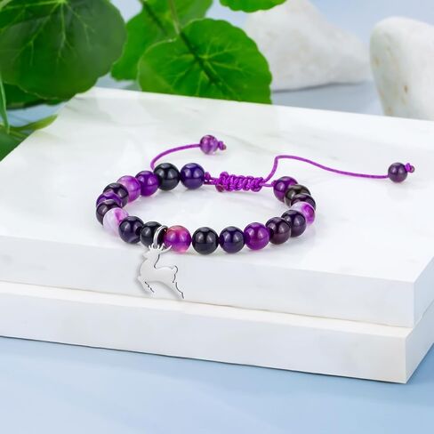 Animal Bracelets Gifts for Women Teens Snail Monkey Wolf Deer Charm Bracelet Nauture Stone Animal Lover Gifts for Birthday Valentine's Day Christmas Back to School Gifts for Daughter in Saudi Arabia