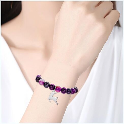 Animal Bracelets Gifts for Women Teens Snail Monkey Wolf Deer Charm Bracelet Nauture Stone Animal Lover Gifts for Birthday Valentine's Day Christmas Back to School Gifts for Daughter in Saudi Arabia