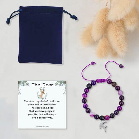 Animal Bracelets Gifts for Women Teens Snail Monkey Wolf Deer Charm Bracelet Nauture Stone Animal Lover Gifts for Birthday Valentine's Day Christmas Back to School Gifts for Daughter in Saudi Arabia