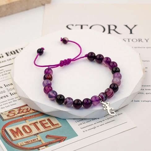 Animal Bracelets Gifts for Women Teens Snail Monkey Wolf Deer Charm Bracelet Nauture Stone Animal Lover Gifts for Birthday Valentine's Day Christmas Back to School Gifts for Daughter in Saudi Arabia