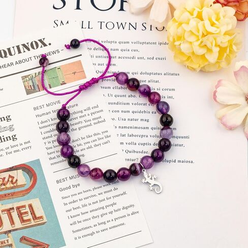 Animal Bracelets Gifts for Women Teens Snail Monkey Wolf Deer Charm Bracelet Nauture Stone Animal Lover Gifts for Birthday Valentine's Day Christmas Back to School Gifts for Daughter in Saudi Arabia