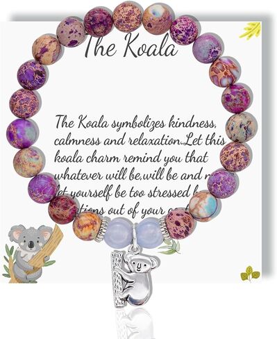 Animal Bracelets Gifts for Women Teens Snail Monkey Wolf Deer Charm Bracelet Nauture Stone Animal Lover Gifts for Birthday Valentine's Day Christmas Back to School Gifts for Daughter in Kuwait