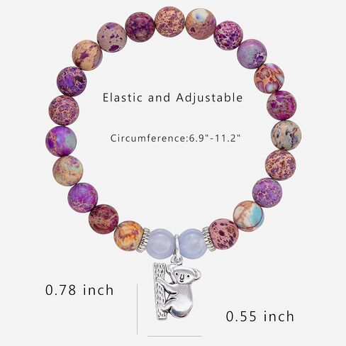 Animal Bracelets Gifts for Women Teens Snail Monkey Wolf Deer Charm Bracelet Nauture Stone Animal Lover Gifts for Birthday Valentine's Day Christmas Back to School Gifts for Daughter in Kuwait