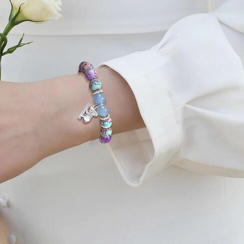 Animal Bracelets Gifts for Women Teens Snail Monkey Wolf Deer Charm Bracelet Nauture Stone Animal Lover Gifts for Birthday Valentine's Day Christmas Back to School Gifts for Daughter in Kuwait