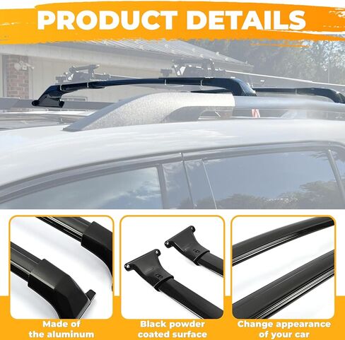 KUAFU 220 LBS Weight Capacity Roof Rack Cross Bars Compatible with 2017-2023 GMC Acadia Replacement for 84223336 Cross Rail Luggage Canoe Kayak Carrier Aluminum Powder Coated in Saudi Arabia