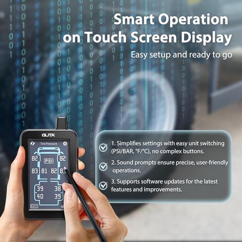 نظام مراقبة ضغط الإطارات GUTA مع شاشة الشاشة التي تعمل باللمس الملونة وتدفق من خلال مستشعر in Kuwait