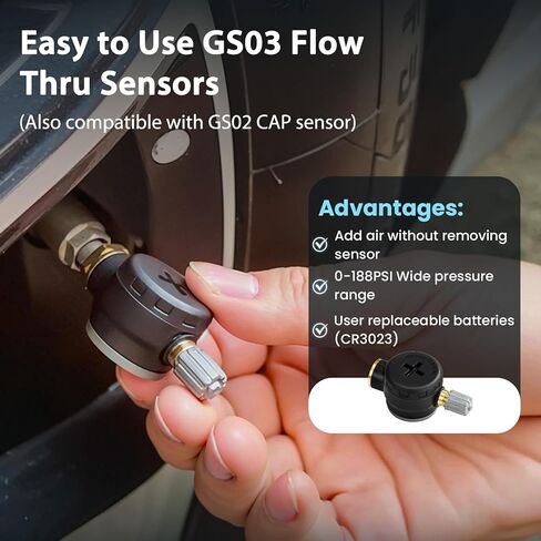 نظام مراقبة ضغط الإطارات GUTA مع شاشة الشاشة التي تعمل باللمس الملونة وتدفق من خلال مستشعر in Kuwait