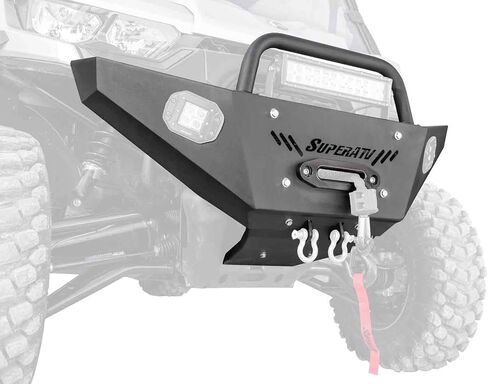 SuperATV Winch-Ready Front Bumper for 2016+ Can-Am Defender HD 5-10 & MAX, 4,500-12,000 lb. Winch Compatible, Heavy Duty Steel Construction, See Fitment, USA Made in Saudi Arabia