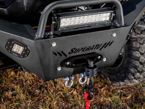 SuperATV Winch-Ready Front Bumper for 2016+ Can-Am Defender HD 5-10 & MAX, 4,500-12,000 lb. Winch Compatible, Heavy Duty Steel Construction, See Fitment, USA Made in Saudi Arabia
