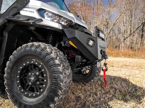 SuperATV Winch-Ready Front Bumper for 2016+ Can-Am Defender HD 5-10 & MAX, 4,500-12,000 lb. Winch Compatible, Heavy Duty Steel Construction, See Fitment, USA Made in Saudi Arabia
