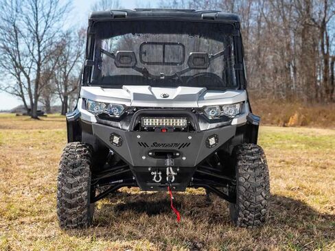 SuperATV Winch-Ready Front Bumper for 2016+ Can-Am Defender HD 5-10 & MAX, 4,500-12,000 lb. Winch Compatible, Heavy Duty Steel Construction, See Fitment, USA Made in Saudi Arabia