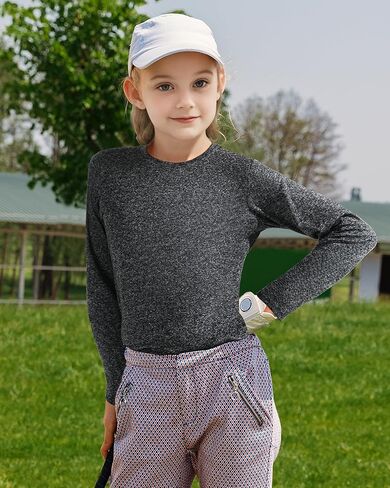 قمصان Auranso للفتيات بأكمام طويلة مكونة من 3 قمصان رياضية سريعة الجفاف للفتيات in Kuwait