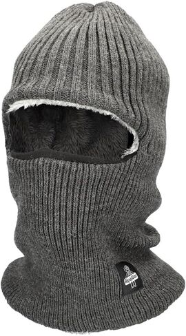 Balaclava المبطنة بالبرعية - قناع للوجه الدافئ لحماية الطقس البارد الشديد البرتقالي/الجير in Saudi Arabia