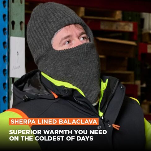 Balaclava المبطنة بالبرعية - قناع للوجه الدافئ لحماية الطقس البارد الشديد البرتقالي/الجير in Saudi Arabia