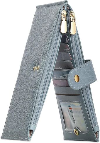 Slim Women Wallet Bifold Ladies Long Purse Travel Credit Card Holder with Coin Zipper Pocket in Kuwait