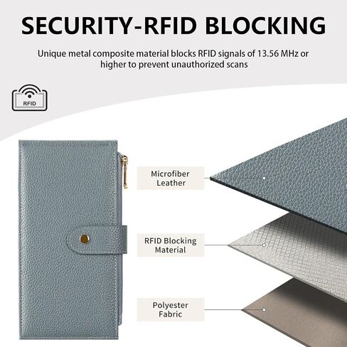 Slim Women Wallet Bifold Ladies Long Purse Travel Credit Card Holder with Coin Zipper Pocket in Kuwait
