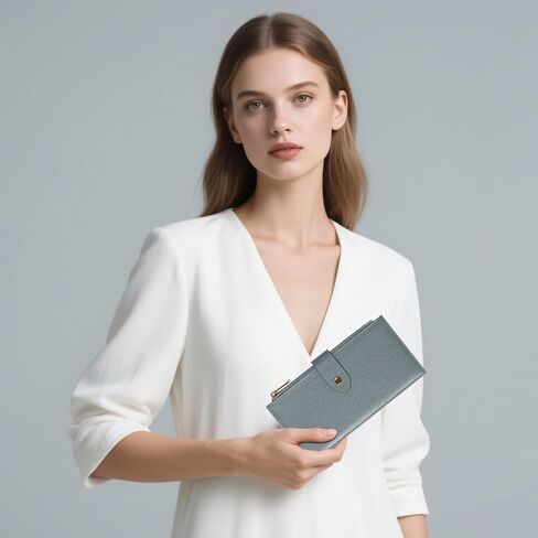 Slim Women Wallet Bifold Ladies Long Purse Travel Credit Card Holder with Coin Zipper Pocket in Kuwait