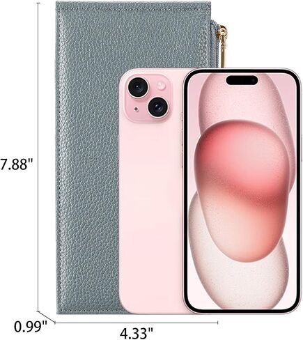 Slim Women Wallet Bifold Ladies Long Purse Travel Credit Card Holder with Coin Zipper Pocket in Kuwait