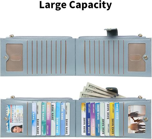 Slim Women Wallet Bifold Ladies Long Purse Travel Credit Card Holder with Coin Zipper Pocket in Kuwait