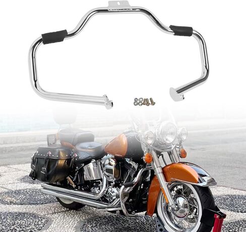 XFMT Matte Black Matach Engine Guard Highway Crash Bar لـ Harley Heritage Softail Fatboy 2000-2017 in Saudi Arabia