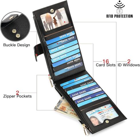 Slim Women Wallet Bifold Ladies Long Purse Travel Credit Card Holder with Coin Zipper Pocket in Kuwait