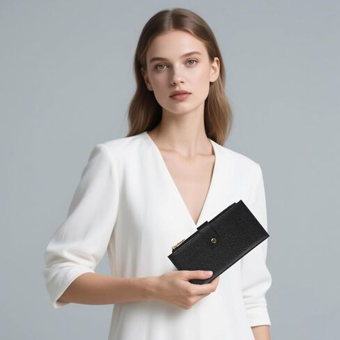 Slim Women Wallet Bifold Ladies Long Purse Travel Credit Card Holder with Coin Zipper Pocket in Kuwait