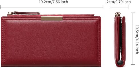 محفظة نساء RFID حظر الجلود الكبيرة محفظة بطاقات متعددة الأزرق مع حامل بطاقة zipper pocke ائتمان in Kuwait