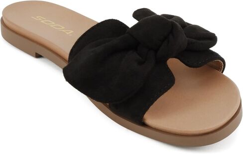 Soda Writer ~ Women Round Toe H-Band Bow Slide Sandals in Saudi Arabia