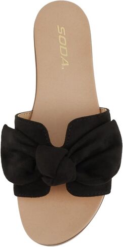 Soda Writer ~ Women Round Toe H-Band Bow Slide Sandals in Saudi Arabia