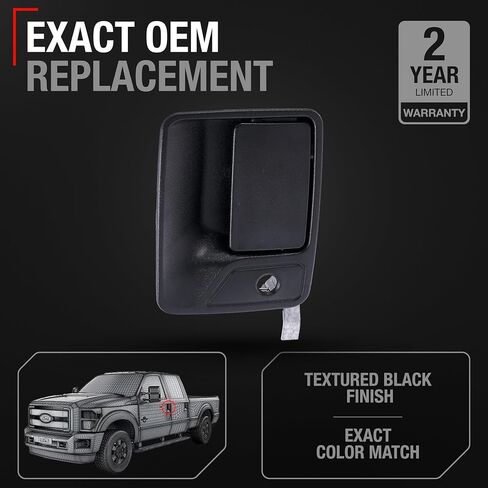 مقبض باب السائق الأمامي الخارجي T1A-متوافق مع 1999-2016 Ford F-250 ، F-350 ، F-450 ، F-550 ، F-650 ، F-750 Super Duty ، 00-05-الرحلات السوداء-OEM 4C3Z-362405-AAA ، 7C3Z2522405 ، 80645 in Saudi Arabia