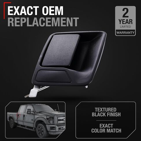 مقبض باب السائق الأمامي الخارجي T1A-متوافق مع 1999-2016 Ford F-250 ، F-350 ، F-450 ، F-550 ، F-650 ، F-750 Super Duty ، 00-05-الرحلات السوداء-OEM 4C3Z-362405-AAA ، 7C3Z2522405 ، 80645 in Saudi Arabia