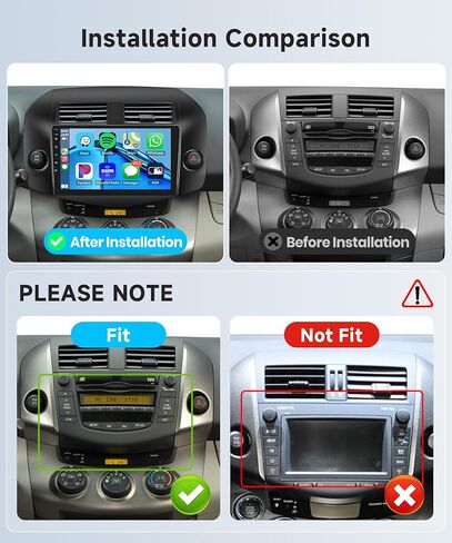 2G 64G for Toyota RAV4 2007-2011 Android Car Stereo Radio CarPlay Android Auto, Rimoody 9 Inch Touch Screen Support Mirror Link Bluetooth FM/RDS GPS WiFi SWC Backup Camera in Saudi Arabia