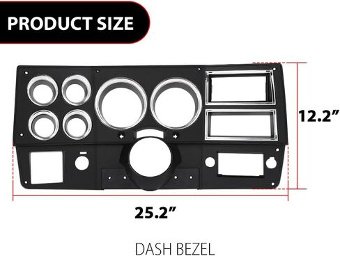 Dash Bezel Compatible with 1984 1985 1986 1987 Chevy GMC Truck with Air Conditioning (without Wiper Switch Hole) W/Lower Column Cover 14057869 in Saudi Arabia