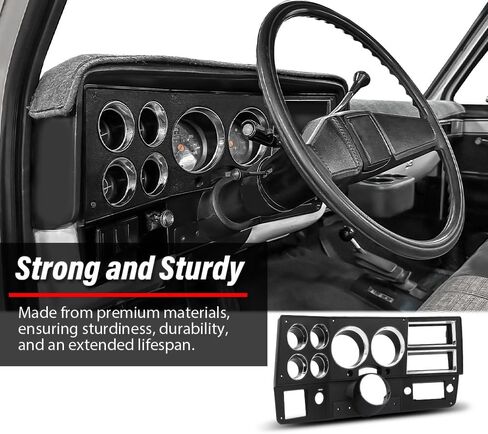 Dash Bezel Compatible with 1984 1985 1986 1987 Chevy GMC Truck with Air Conditioning (without Wiper Switch Hole) W/Lower Column Cover 14057869 in Saudi Arabia
