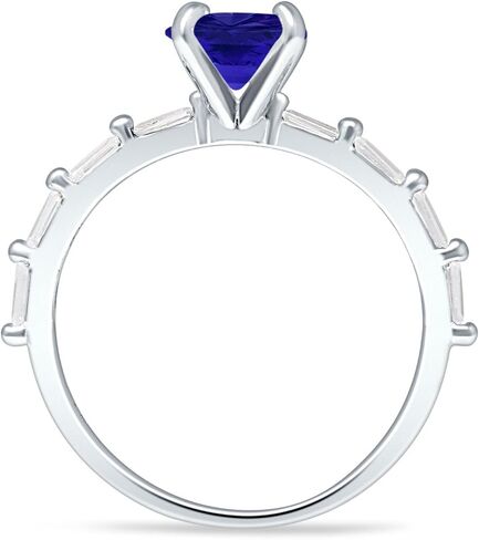 OMRANII Art Deco Emerald Cut Solitaire Vintage Style Sparkling Baguette Cubic Zirconia Wedding Engagement Ring Solid 925 Sterling Silver in Saudi Arabia