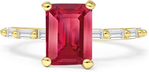 OMRANII Art Deco Emerald Cut Solitaire Vintage Style Sparkling Baguette Cubic Zirconia Wedding Engagement Ring Solid 925 Sterling Silver in Saudi Arabia