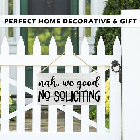 RYYCDOI Funny No Soliciting the Dog is Watching Wooden Plaque Signs Wall Hanging for Dog Owners, No Soliciting Sign for House, Funny No Soliciting Hanging Sign for Front Door Decorations, 8x10 Inch in Saudi Arabia