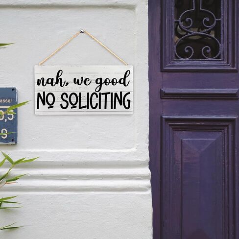 RYYCDOI Funny No Soliciting the Dog is Watching Wooden Plaque Signs Wall Hanging for Dog Owners, No Soliciting Sign for House, Funny No Soliciting Hanging Sign for Front Door Decorations, 8x10 Inch in Saudi Arabia