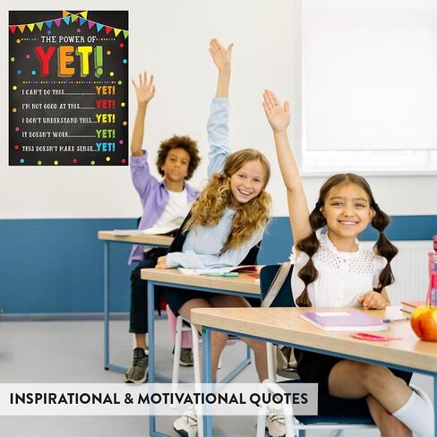 ملصقات ANDAS SCHOLS SCHALS SCHARCHOOL SCHOLSOOL SCHELL SCHELL SELLEST Signs ، 8.5 "X11" ، قوة بعد ، لا يمكنني القيام بذلك بعد ، ملصقات تحفيزية واحدة للـ PK لعلامات الفصل الدراسي لسلطة الفصول الدراسية حتى الآن in Kuwait