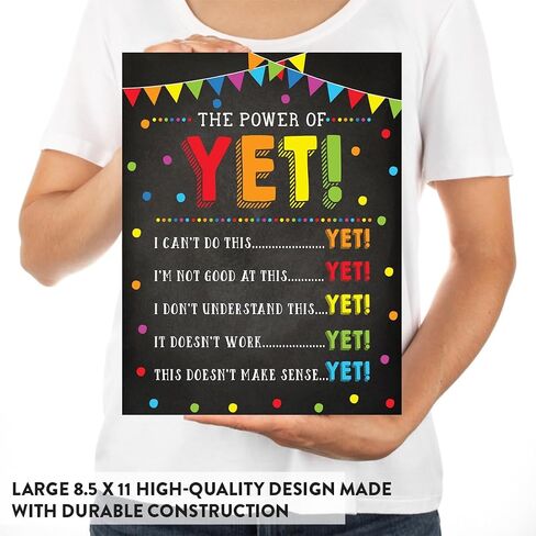 ملصقات ANDAS SCHOLS SCHALS SCHARCHOOL SCHOLSOOL SCHELL SCHELL SELLEST Signs ، 8.5 "X11" ، قوة بعد ، لا يمكنني القيام بذلك بعد ، ملصقات تحفيزية واحدة للـ PK لعلامات الفصل الدراسي لسلطة الفصول الدراسية حتى الآن in Kuwait