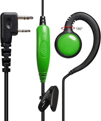 UAYESOK Pep-P13H2 مجموعة أدوات المراقبة لراديو كينوود ثنائي الدبوس لـ Baofeng Retevis H-777 RT21 TYT HYT PUXING جهاز اتصال لاسلكي، خطاف أذن من نوع K مع ميكروفون PTT (أحمر) in Saudi Arabia