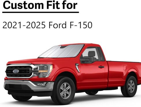 2021-2025 F150 Windshield Sun Shade for Ford F-150 2021 2022 2023 2024 2025 (Lariat, King Ranch, Platinum, XL XLT Limited Raptor) Automotive Car Front Window Sunscreen Sunshade in Saudi Arabia