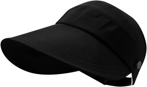 Sun Visor Hats for Women Summer UV Protection Adjustable Foldable Wide Brim Empty Top Cap for Outdoor Beach in Kuwait