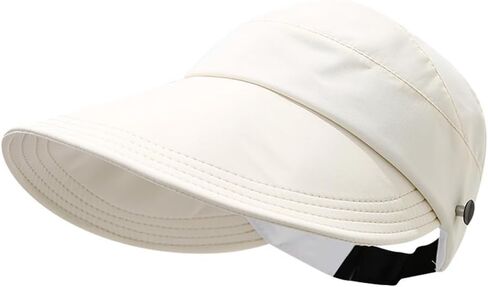 Sun Visor Hats for Women Summer UV Protection Adjustable Foldable Wide Brim Empty Top Cap for Outdoor Beach in Kuwait