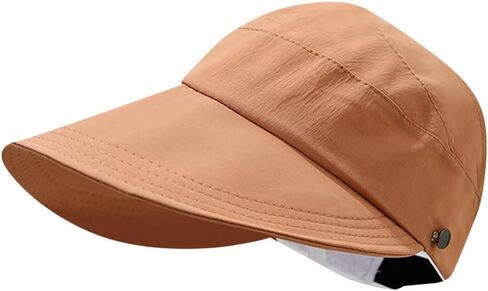 Sun Visor Hats for Women Summer UV Protection Adjustable Foldable Wide Brim Empty Top Cap for Outdoor Beach in Kuwait