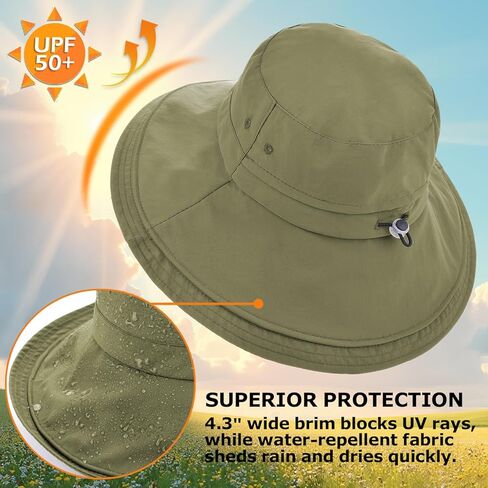 einskey upf 50+ قبعة شمس المرأة ، قبعة دلو عريضة للماء ، ثقب ذيل حصان ، قابل للتعبئة للبستنة على الشاطئ in Kuwait