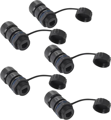 PENGLIN 2 قطعة وصلة RJ11 مقاومة للماء، موصل تركيب لوحة RJ11/RJ12 6P6C أنثى إلى أنثى، مقبس خط هاتف خارجي CAT3 RJ12 متوافق مع البيانات والصوت in Saudi Arabia