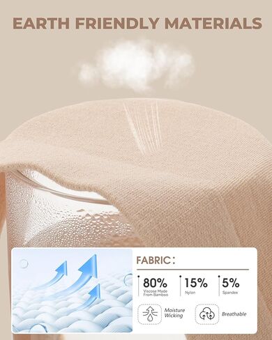 BAMBOO COOL Women's Thongs Seamless Moisture-Wicking Breathable Underwear High Stretchy Mid Waisted Panties Tagless 6 Pack in Kuwait