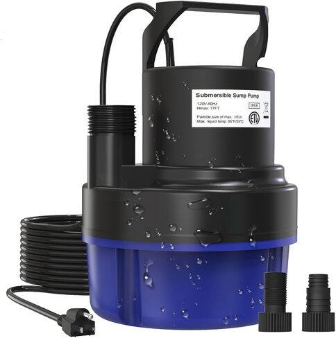 AgiiMan Submersible Water Pump, 2050GPH 1/2HP Portable Sump Pump for Pool Draining, Pool Cover Pump with 25 FT Power Cord in Saudi Arabia