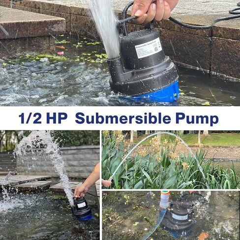 AgiiMan Submersible Water Pump, 2050GPH 1/2HP Portable Sump Pump for Pool Draining, Pool Cover Pump with 25 FT Power Cord in Saudi Arabia